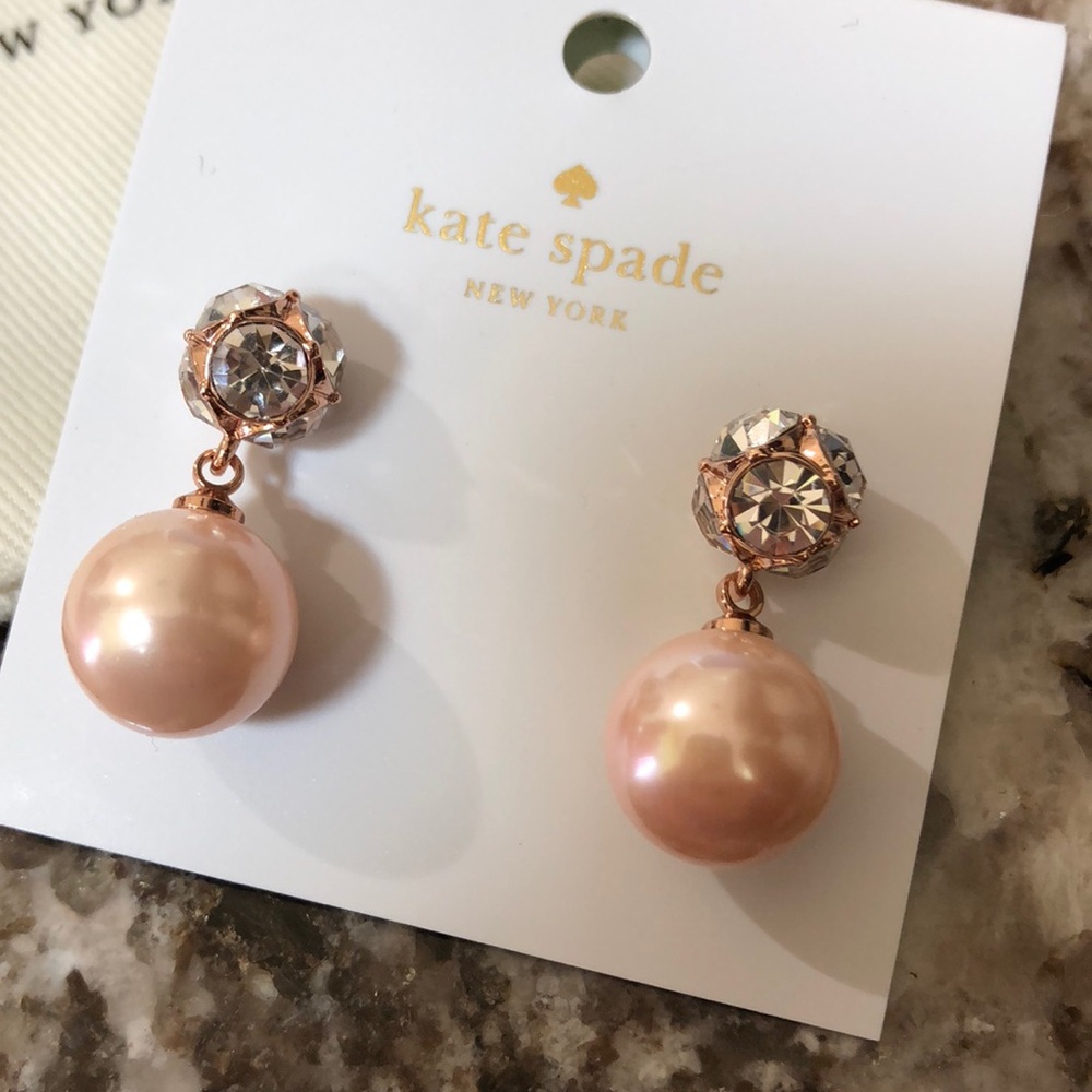 NWT kate spade blush pearl earrings